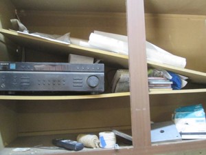 Sony audiovideo control center with remote, music CDS and other misc shown in pics