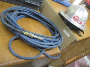 Unknown length air hose and metal hard hat