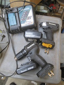 Makita 14 hex 18v impact, drilldriver with 2-batteries and 1-charger