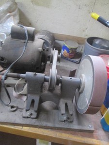 Vintage Sanding wheel with electric motor