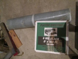 Rough surface tar paper and plastic sheeting