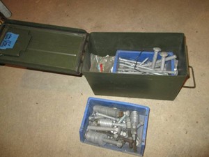 Ammo box full of misc hardware