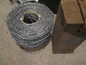 New spool of barb wire