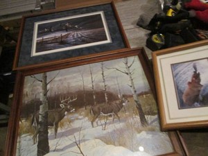 Misc wildlife framed prints by Les Kouba, Terry Redlin and another artist