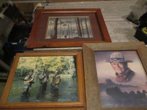 Trio of fishing and other wildlife wall art