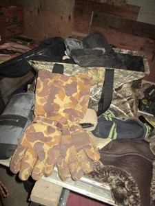 Winter hats, gloves, chopper mittens and other related supplies