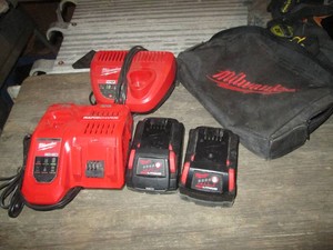 Milwaukee zip case, m12m18 charger, 2-m12 chargers and 2-18v batteries