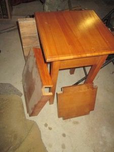 Multi-Tier end table partially assembled