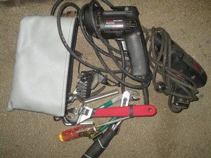 Sears Craftsman industrial 38in drills, misc hand tools and other misc shown