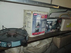 Coleman camping stove, Coleman propane lantern plus misc low profile camping stoves