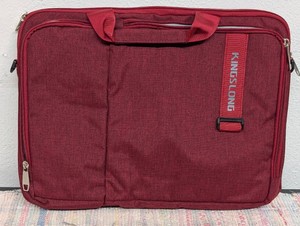 15.6 Inch Laptop Sleeve Briefcase, Water-Resistant Shoulder Messenger Bag with Removable Strap,Red