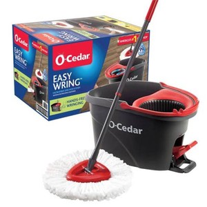O-Cedar EasyWring Microfiber Spin Mop, Bucket Floor Cleaning System, Red, Gray, Standard (Missing Mop Head)