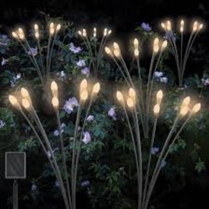 Sol R Brite Solar Firefly Garden Lights 4-Pack Swaying Outdoor Pathway Decor