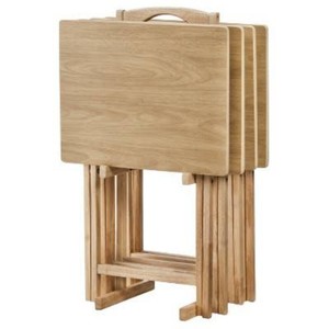 Peakform 5pc TV Tray Set Wood Natural