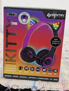 Sentry Kitty Light-up Boom-Mic Headset Kitty Headphones Kids Headset