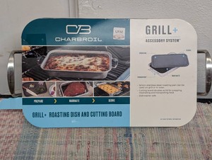 Charbroil Deep Dish and Cutting Board Stainless Steel Heat-Resistant Grill Topper BlackSilver