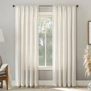 84 Light Filtering Curtain by Threshold in Cream Boucle