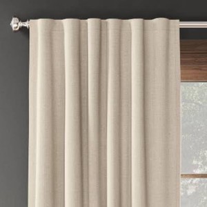 50x84 Blackout Aruba Window Curtain Panel Natural - Threshold Recycled Polyester, Traditional Style, Solid Beige