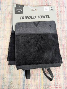 Callaway Trifold Towel - Black Cotton Golf Accessory
