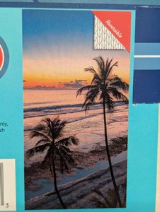 Reversible Whitley Willows Microfiber BEACH TOWEL 35x70 Palm Beach Sunset Throw