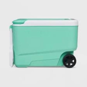 Igloo Wheelie Cool 38qt Rolling Cooler - Mint 53 Can Capacity, Hard-Sided Design