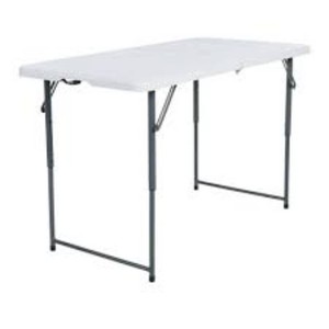 4 Peakform Adjustable Height Folding Table Off White