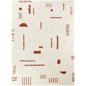 53x7 Rupa Boho Moroccan Kids Area Rug Terracotta Orange - Balta Rugs High Pile, Fade-Resistant, Geometric Pattern