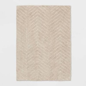 4x56 Tufted Cotton Chevron Kids Rug Beige - Pillowfort