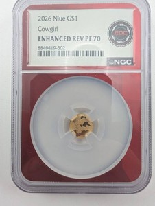 2026 Niue Cowgirl G$1 NGC PF70 .5g Of 22KT Gold