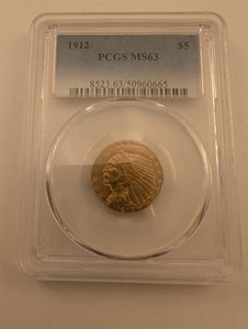 $5 1912 Indian Head Half Eagle PCGS MS63