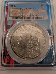 1887 Morgan Silver Dollar PCGS MS63