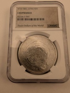 1885 Japan Yen Chopmarked NGC Certified