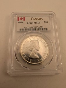 Canada 1963 Silver Dollar PCGS MS63