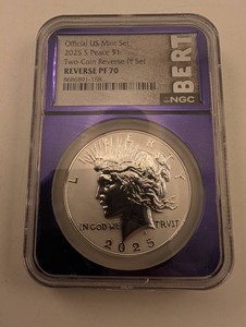 2025-S Peace Dollar Two-Coin Reverse Proof Set NGC PF70