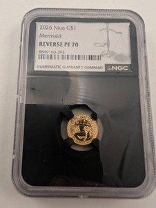 2026 Niue Mermaid G$1 NGC Reverse PF70 1g 22KT Gold