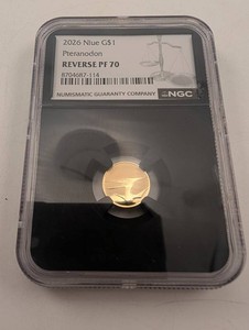 2026 Niue Pteranodon 1 Dollar NGC Reverse PF70 1g 22KT Gold