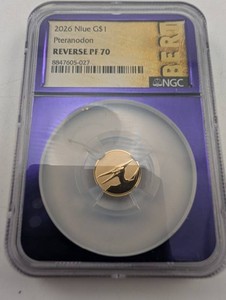 2026 Niue Pteranodon 1g 22k Gold Reverse PF70