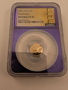 2026 Niue G$1 Pteranodon NGC Reverse PF70 1g 22KT Gold