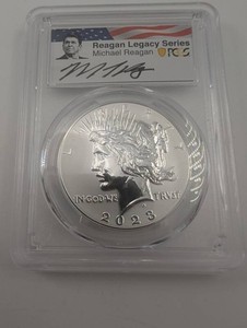 2023-S PCGS PR70 Peace Dollar Reverse Proof Set Reagan Legacy Series