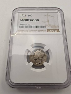 1921 Mercury Dime NGC About Good