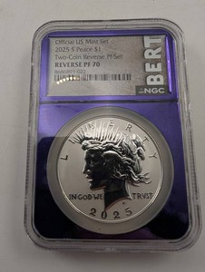 2025-S Peace Dollar NGC Reverse PF70 Official US Mint Set
