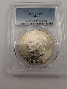 1972-S Eisenhower Dollar PCGS MS67 Silver