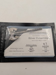 Baldurs Labrys 999 Pure Silver Collectible