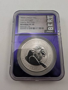 2024 Great Britain 2 Pounds Lion and Eagle Liberty Bell Privy NGC Reverse PF70