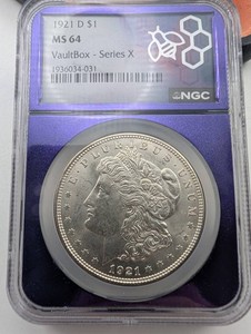 1921-D Morgan Dollar NGC MS64 VaultBox Series X