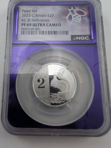 2023 Great Britain 2 Pence KC III Definitives NGC PF69 Ultra Cameo ,925 Silver