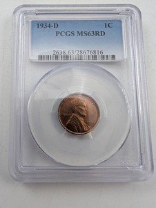 1934-D Lincoln Cent PCGS MS63RD