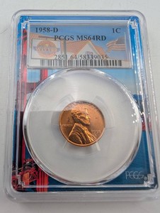 1958-D Lincoln Wheat Cent PCGS MS64RD