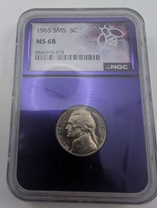 1965 SMS Jefferson Nickel NGC MS 68