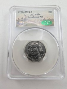 CAC MS64 1776-2026-D Revolutionary War Quarter